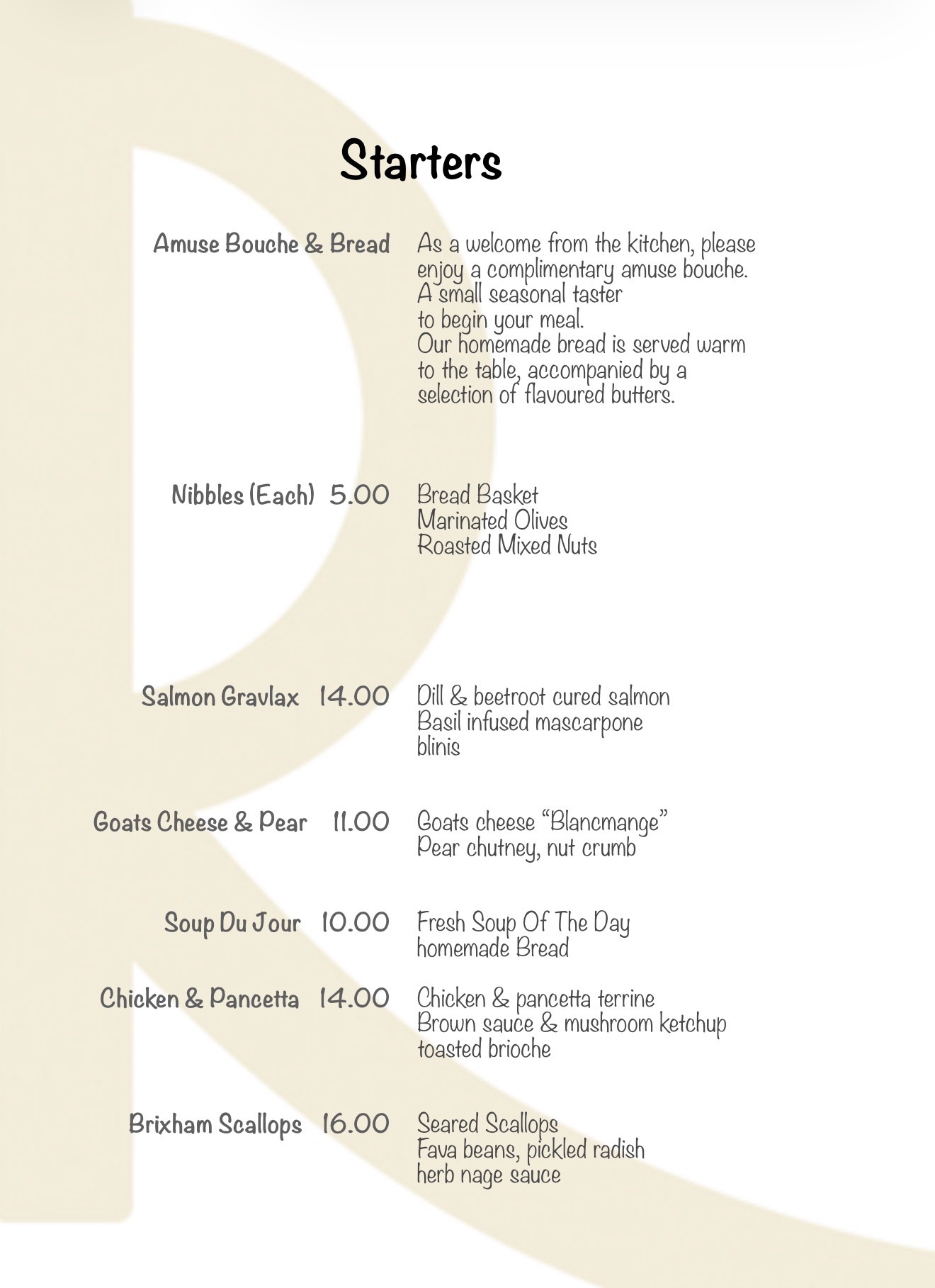 ALA CARTE MENU | Rodean Restaurant